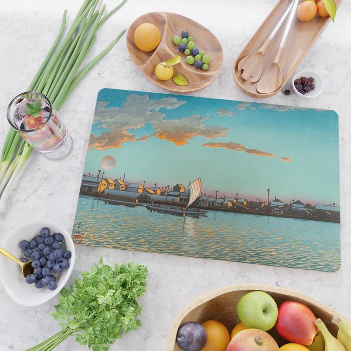 Hasui Hama-cho Riverbank Japanese Woodblock Print Cutting Board Gallery Image 2