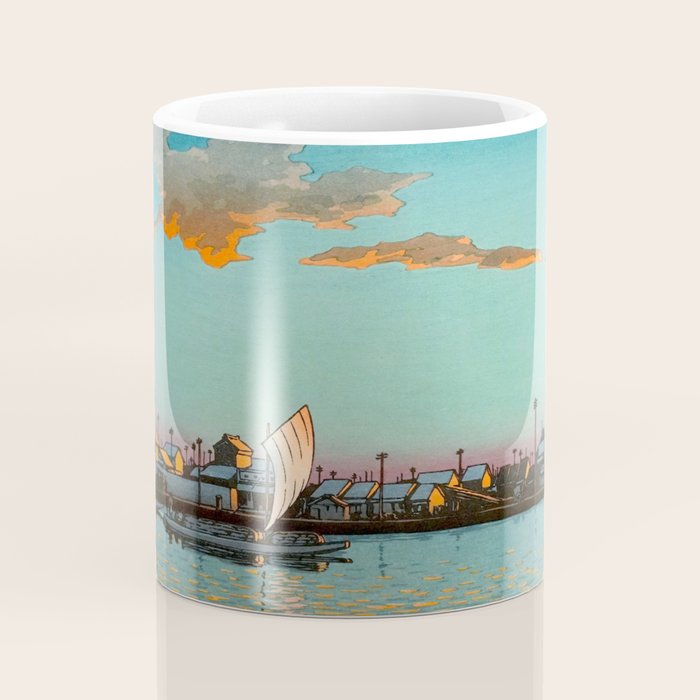 Hasui Hama-cho Riverbank Japanese Woodblock Print Coffee Mug Gallery Image 4