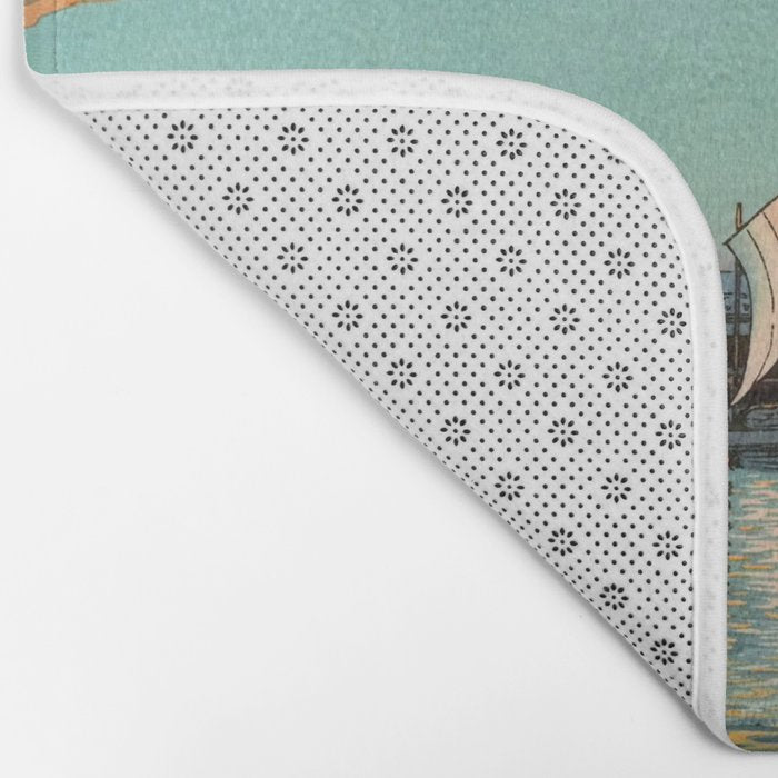 Hasui Hama-cho Riverbank Japanese Woodblock Print Bath Mat Gallery Image 2