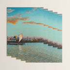 Hasui Hama-cho Riverbank Japanese Woodblock Print Wrapping Paper Gallery Image 3