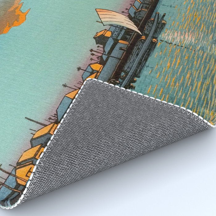 Hasui Hama-cho Riverbank Japanese Woodblock Print Rug Gallery Image 4