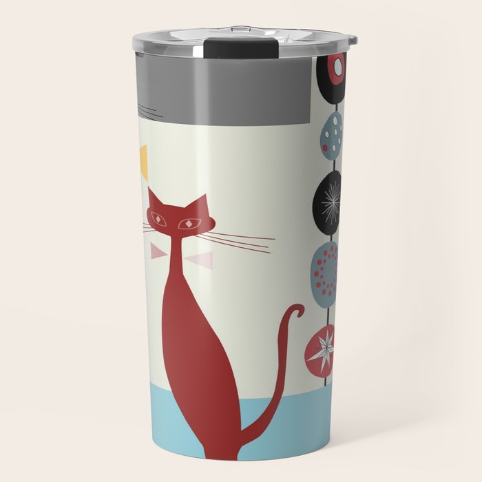 Mid-Century Modern Art Cats Travel Mug Gallery Image 1