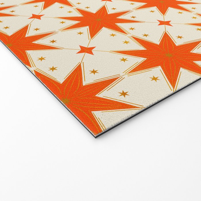 Golden Radiance: Symmetrical Starburst Pattern Welcome Mat Gallery Image 2