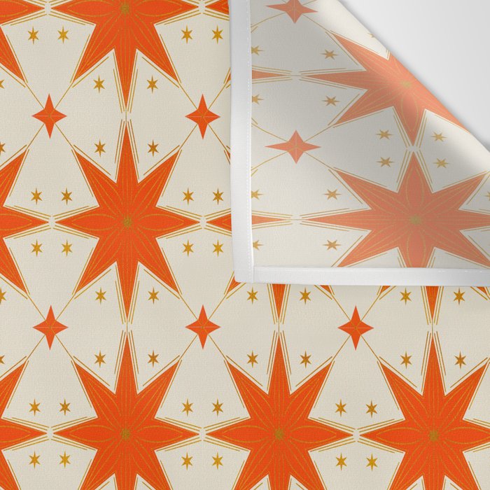 Golden Radiance: Symmetrical Starburst Pattern Wall Tapestry Gallery Image 3