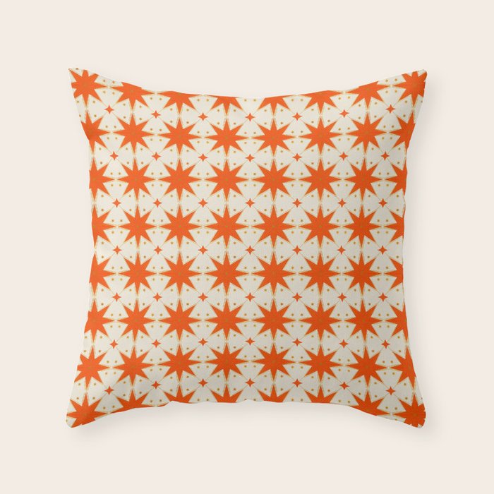 Golden Radiance: Symmetrical Starburst Pattern Throw Pillow Gallery Image 6