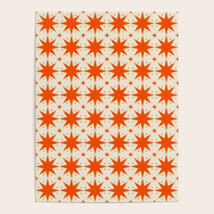 Golden Radiance: Symmetrical Starburst Pattern Poster Gallery Image 4