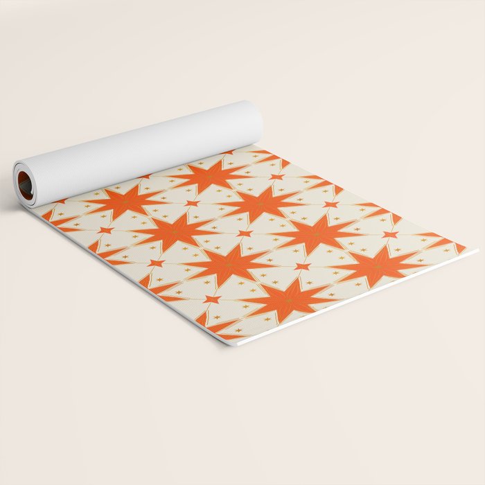 Golden Radiance: Symmetrical Starburst Pattern Yoga Mat Gallery Image 2