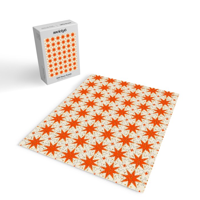 Golden Radiance: Symmetrical Starburst Pattern Jigsaw Puzzle Gallery Image 2