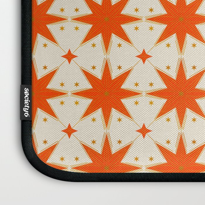 Golden Radiance: Symmetrical Starburst Pattern Laptop Sleeve Gallery Image 3