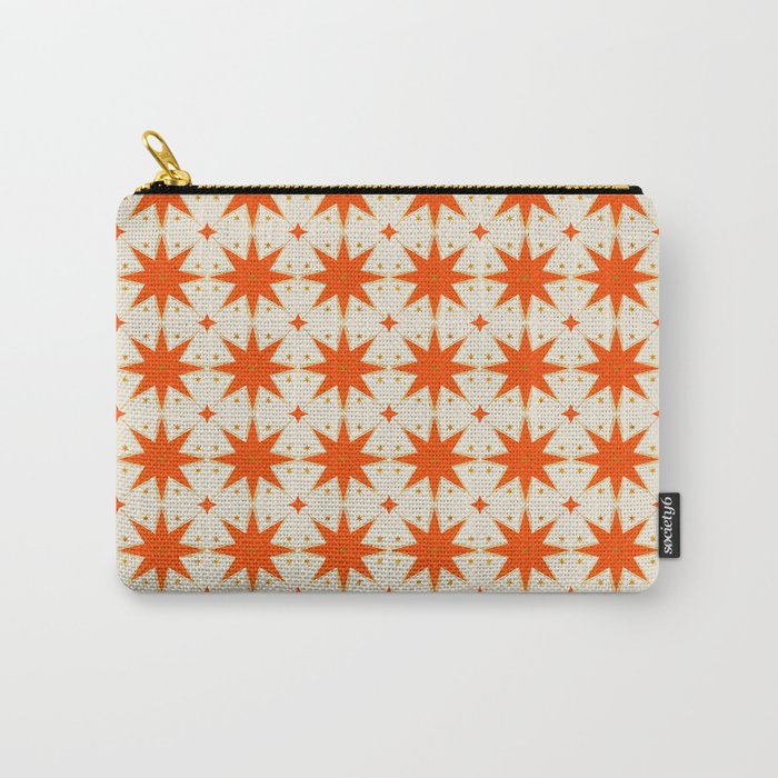 Golden Radiance: Symmetrical Starburst Pattern Carry All Pouch Gallery Image 1