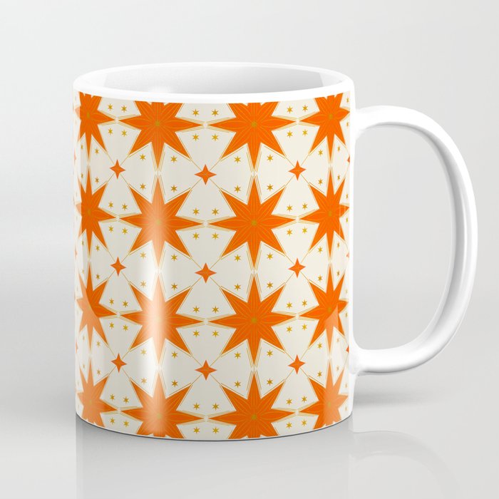 Golden Radiance: Symmetrical Starburst Pattern Coffee Mug Gallery Image 1