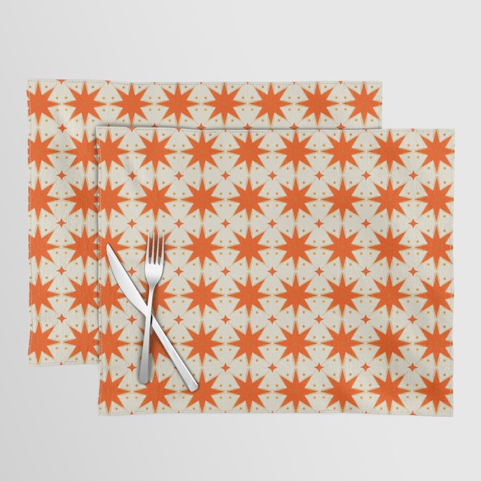 Golden Radiance: Symmetrical Starburst Pattern Placemat Gallery Image 1