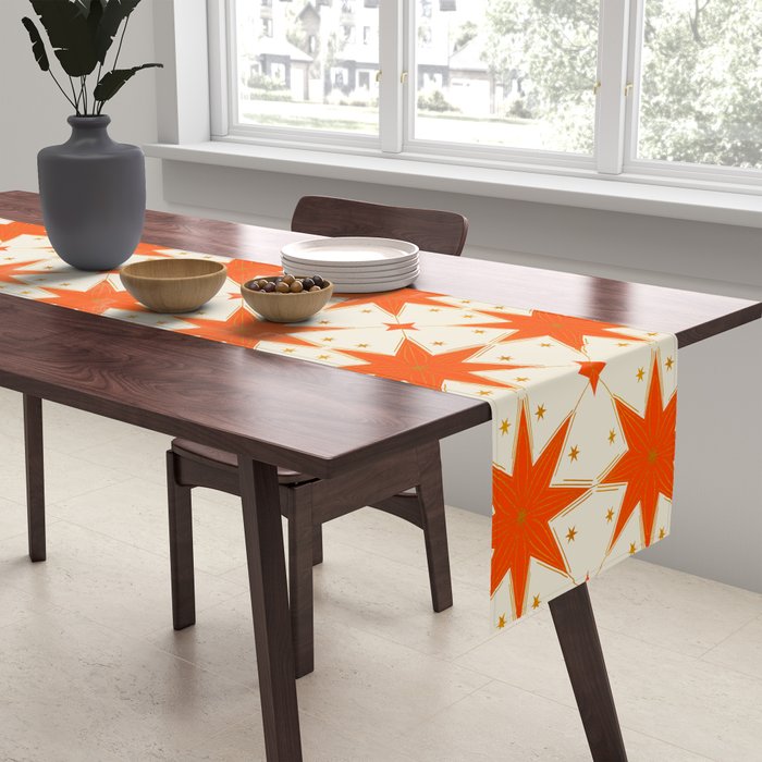 Golden Radiance: Symmetrical Starburst Pattern Table Runner Gallery Image 2