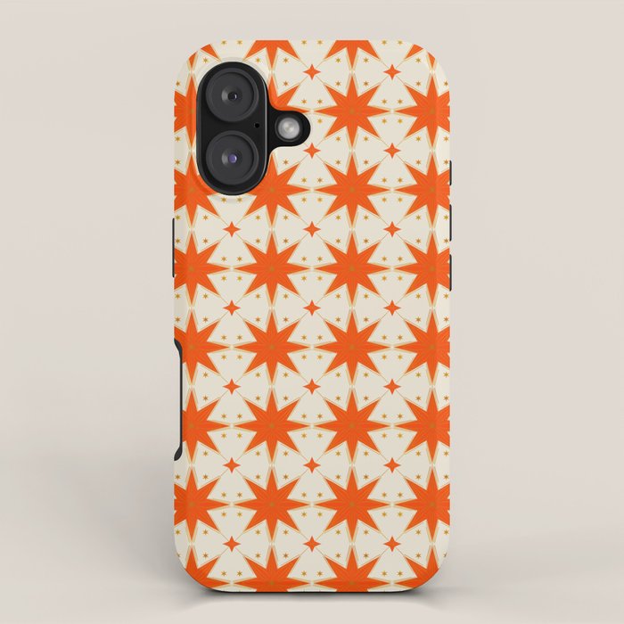 Golden Radiance: Symmetrical Starburst Pattern iPhone Case Gallery Image 1