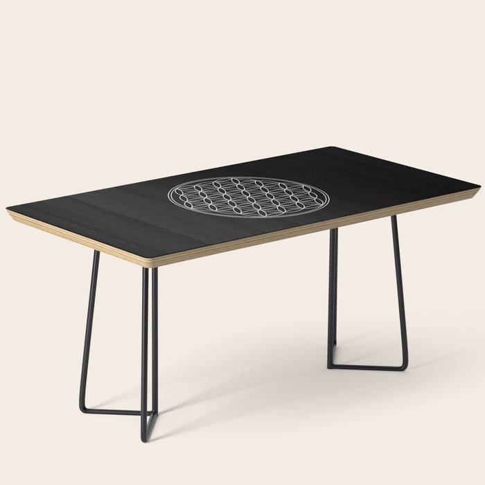 Flower of life on black Coffee Table Gallery Image 1