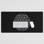 Flower of life on black Desk Mat Gallery Image 1