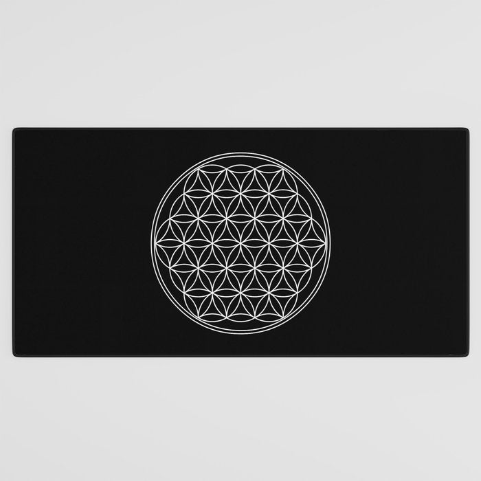 Flower of life on black Desk Mat Gallery Image 3