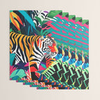 The Tigress, Fearless Wild Animal Tropical Jungle, Multicolor Cat Confidence Peaceful Calm Bohemian Eclectic Wrapping Paper Gallery Image 3