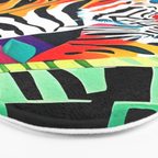 The Tigress, Fearless Wild Animal Tropical Jungle, Multicolor Cat Confidence Peaceful Calm Bohemian Eclectic Bath Mat Gallery Image 3