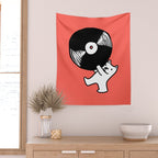Record bear Wall Tapestry Gallery Image 2