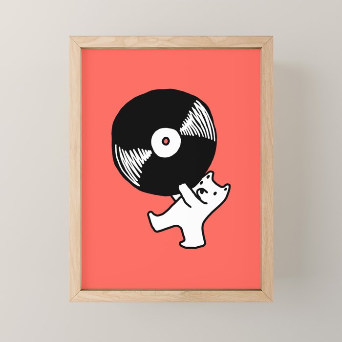 Record bear Mini Art Print Gallery Image 1