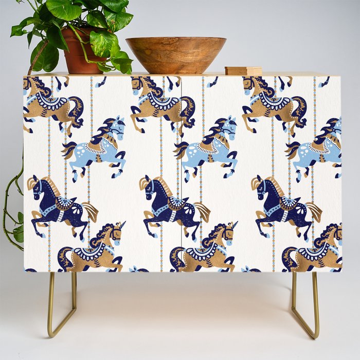 Carousel Horses - Copper & Blue Credenza Gallery Image 1