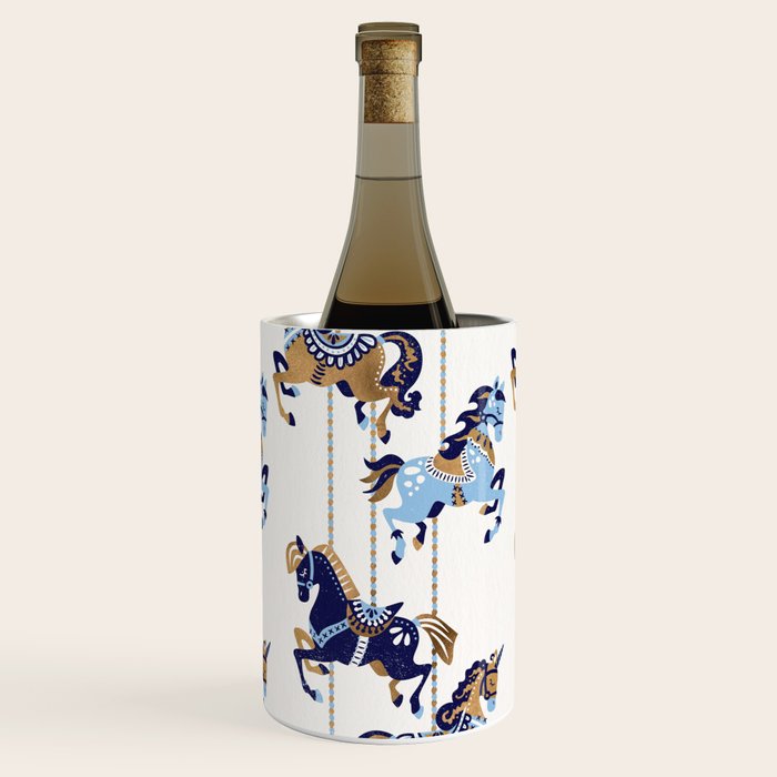 Carousel Horses - Copper & Blue Wine Chiller Gallery Image 1