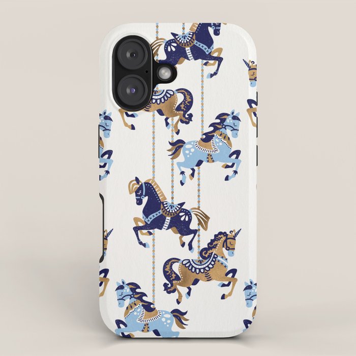 Carousel Horses - Copper & Blue iPhone Case Gallery Image 1