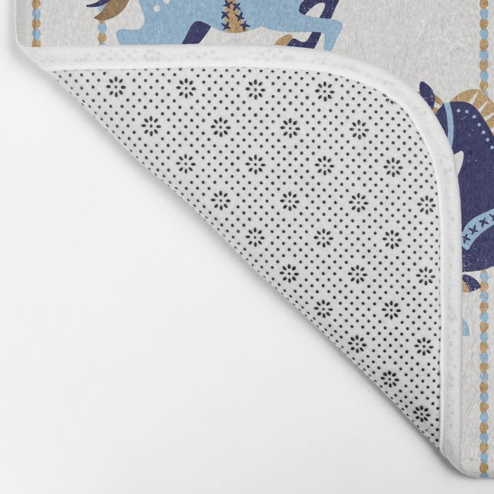 Carousel Horses - Copper & Blue Bath Mat Gallery Image 2
