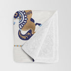 Carousel Horses - Copper & Blue Throw Blanket Gallery Image 3