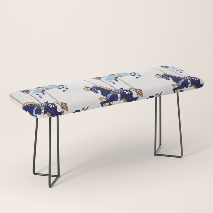 Carousel Horses - Copper & Blue Bench Gallery Image 1