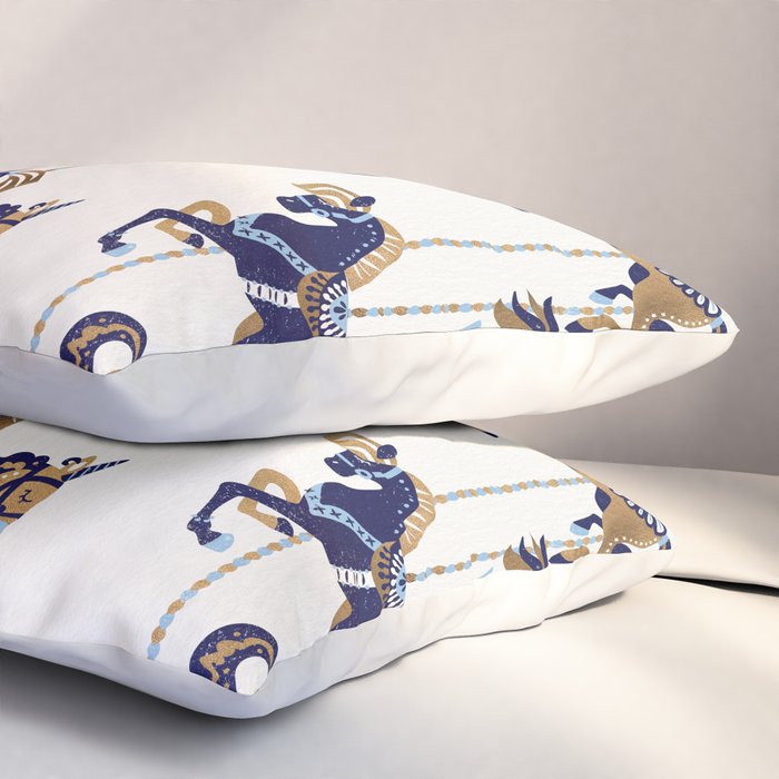 Carousel Horses - Copper & Blue Pillow Sham Gallery Image 3