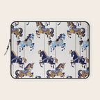Carousel Horses - Copper & Blue Laptop Sleeve Gallery Image 1