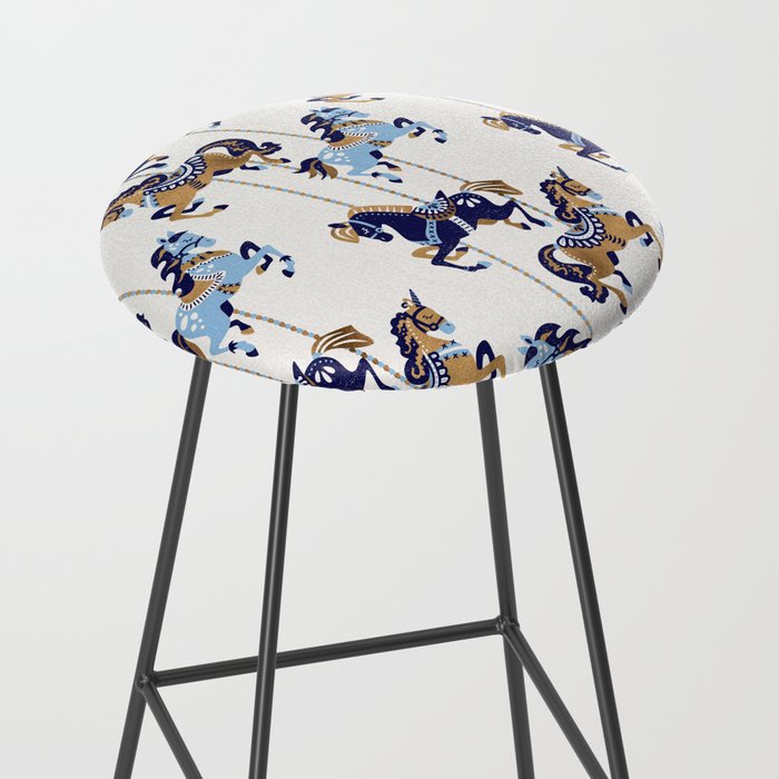 Carousel Horses - Copper & Blue Stool Gallery Image 2