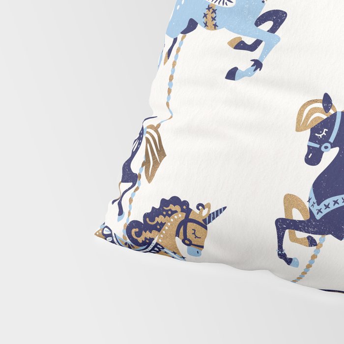 Carousel Horses - Copper & Blue Pillow Sham Gallery Image 4