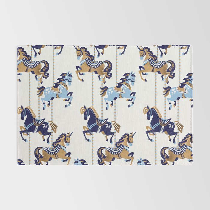 Carousel Horses - Copper & Blue Rug Gallery Image 2