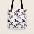 Carousel Horses - Copper & Blue Tote Bag Gallery Image 1