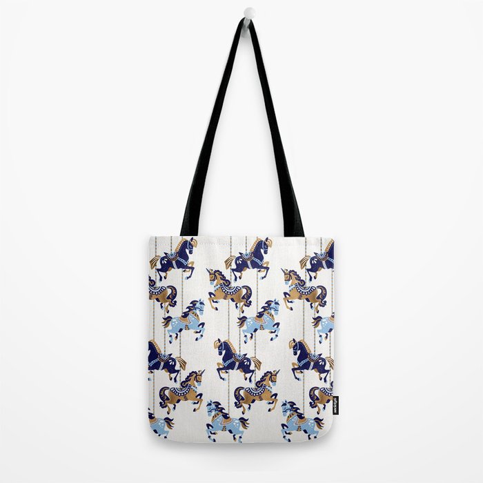 Carousel Horses - Copper & Blue Tote Bag Gallery Image 2