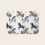 Carousel Horses - Copper & Blue Bath Mat Gallery Image 1