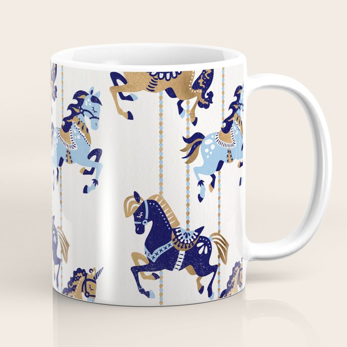 Carousel Horses - Copper & Blue Coffee Mug Gallery Image 1