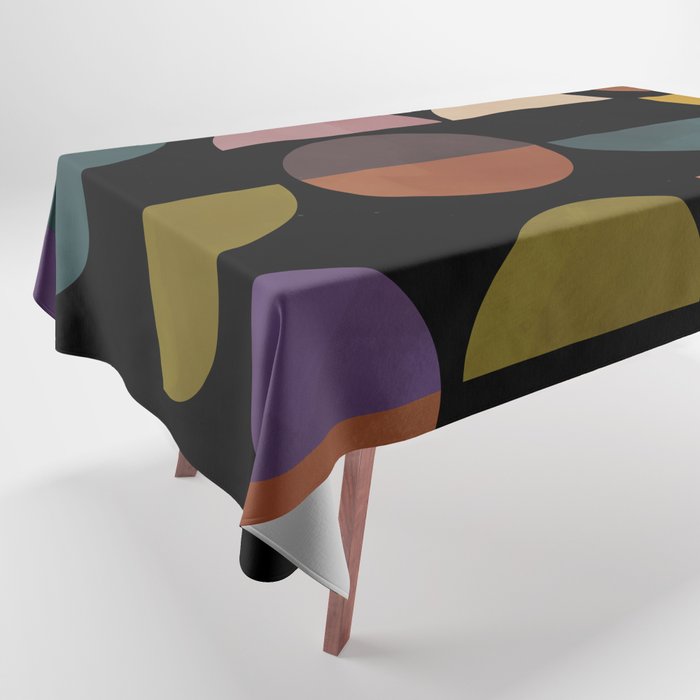 mid century abstract geometric autumn 3 Tablecloth Gallery Image 1