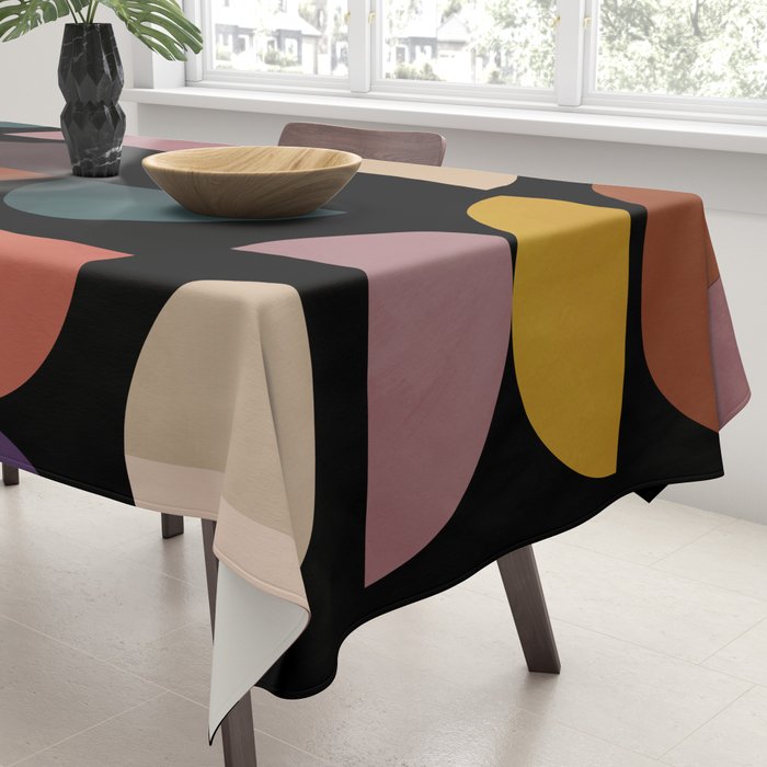 mid century abstract geometric autumn 3 Tablecloth Gallery Image 3