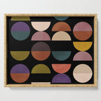 mid century abstract geometric autumn 3 Serving Tray Gallery Image 1