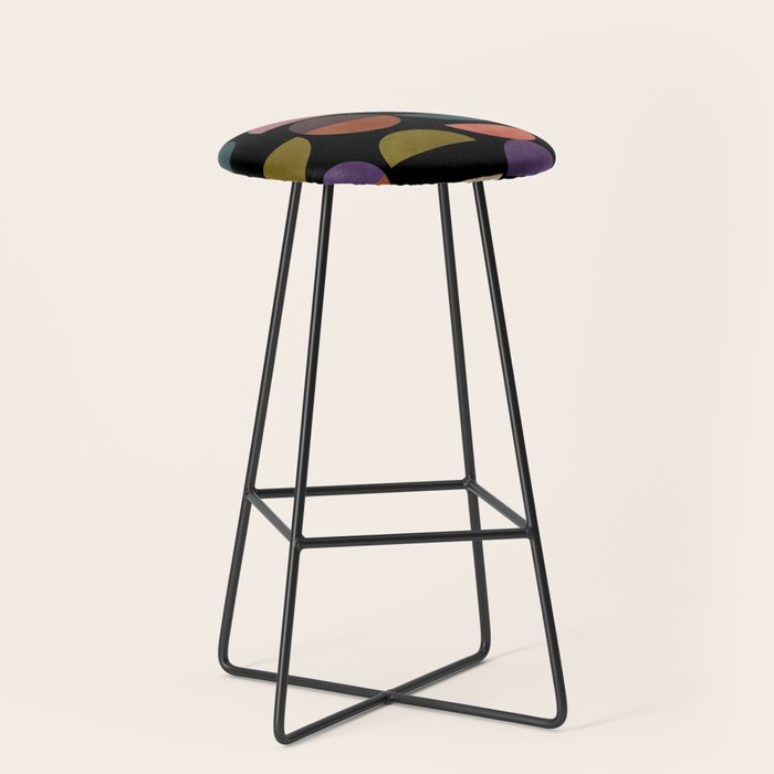 mid century abstract geometric autumn 3 Stool Gallery Image 1