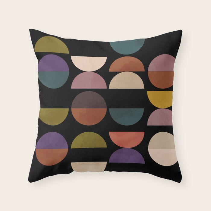 mid century abstract geometric autumn 3 Throw Pillow Gallery Image 6