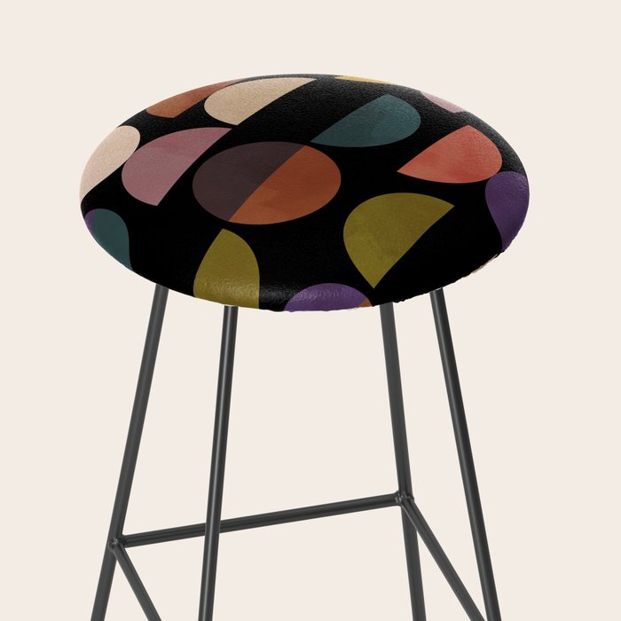 mid century abstract geometric autumn 3 Stool Gallery Image 2