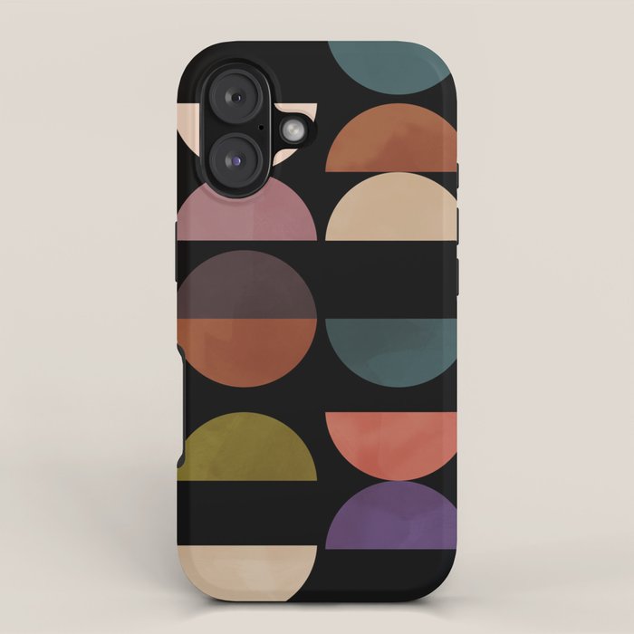 mid century abstract geometric autumn 3 iPhone Case Gallery Image 1