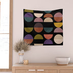 mid century abstract geometric autumn 3 Wall Tapestry Gallery Image 2