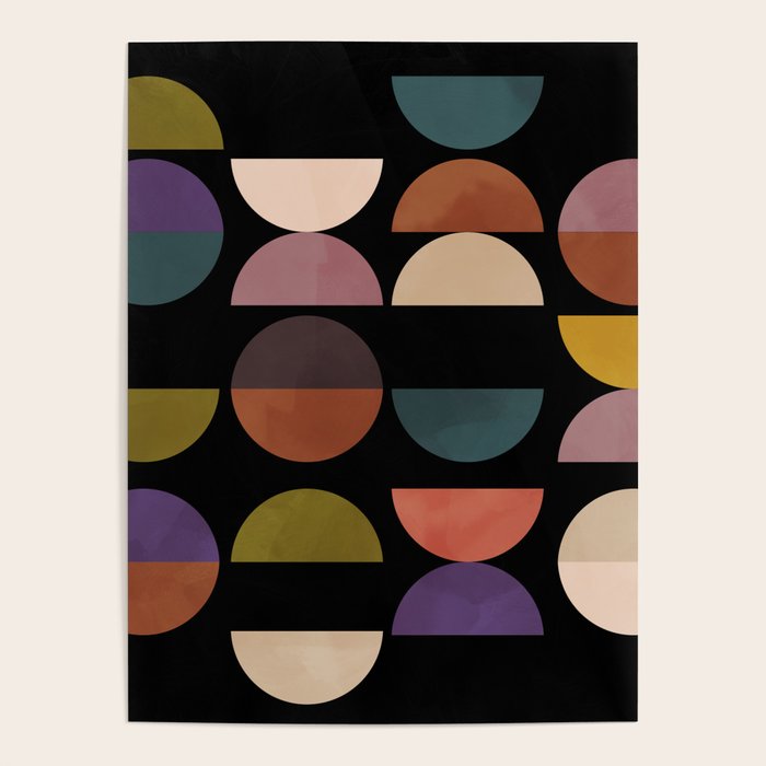 mid century abstract geometric autumn 3 Poster Gallery Image 1
