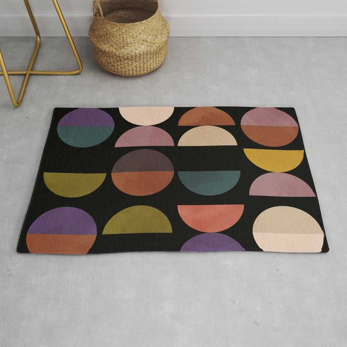 mid century abstract geometric autumn 3 Rug Gallery Image 1